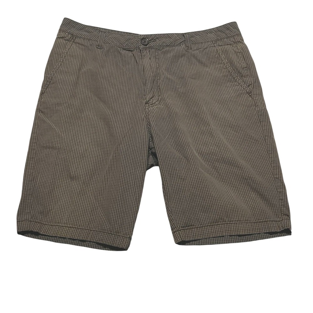 Adam Levine Shorts Mens 32 Brown Chino Flat Front Pockets Belted Casual 9 Inseam